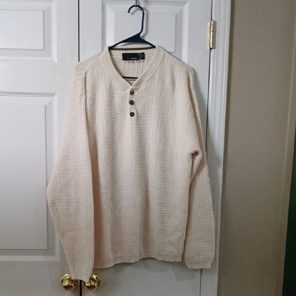 Bill Blass cream color sweater business casual casual Sz XL EUC